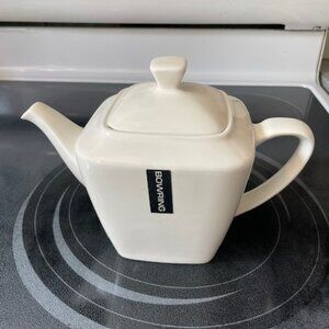 Brand New White Porcelain Teapot - Bowring